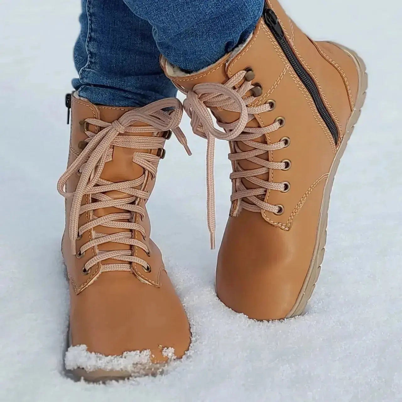 Fare Bare - Freya Winter Shoes Brown - botas barefoot de invierno calientes unisex