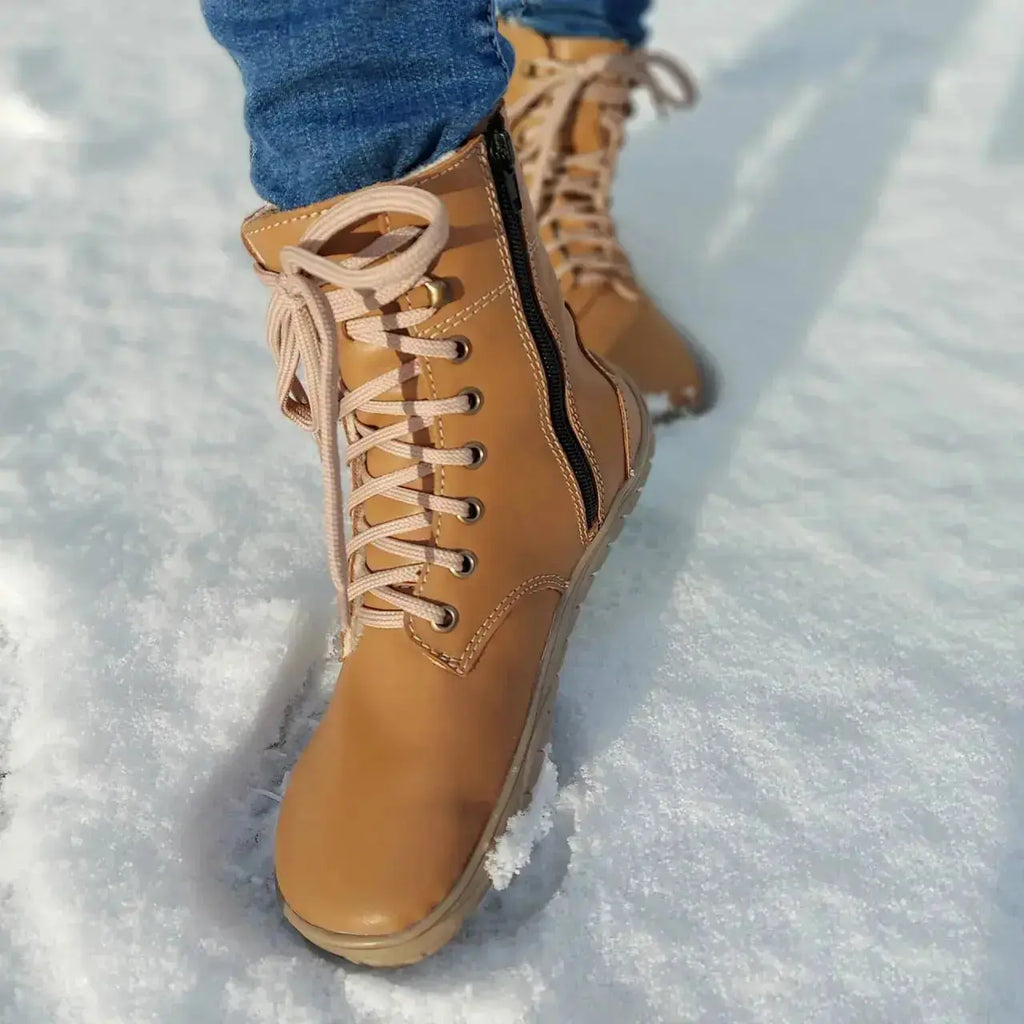 Fare Bare - Freya Winter Shoes Brown - botas barefoot de invierno calientes unisex