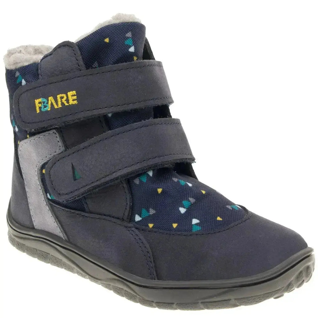 Fare Bare Kids - Frostky Winter Waterproof Blue - Botines barefoot infantiles impermeables calientes