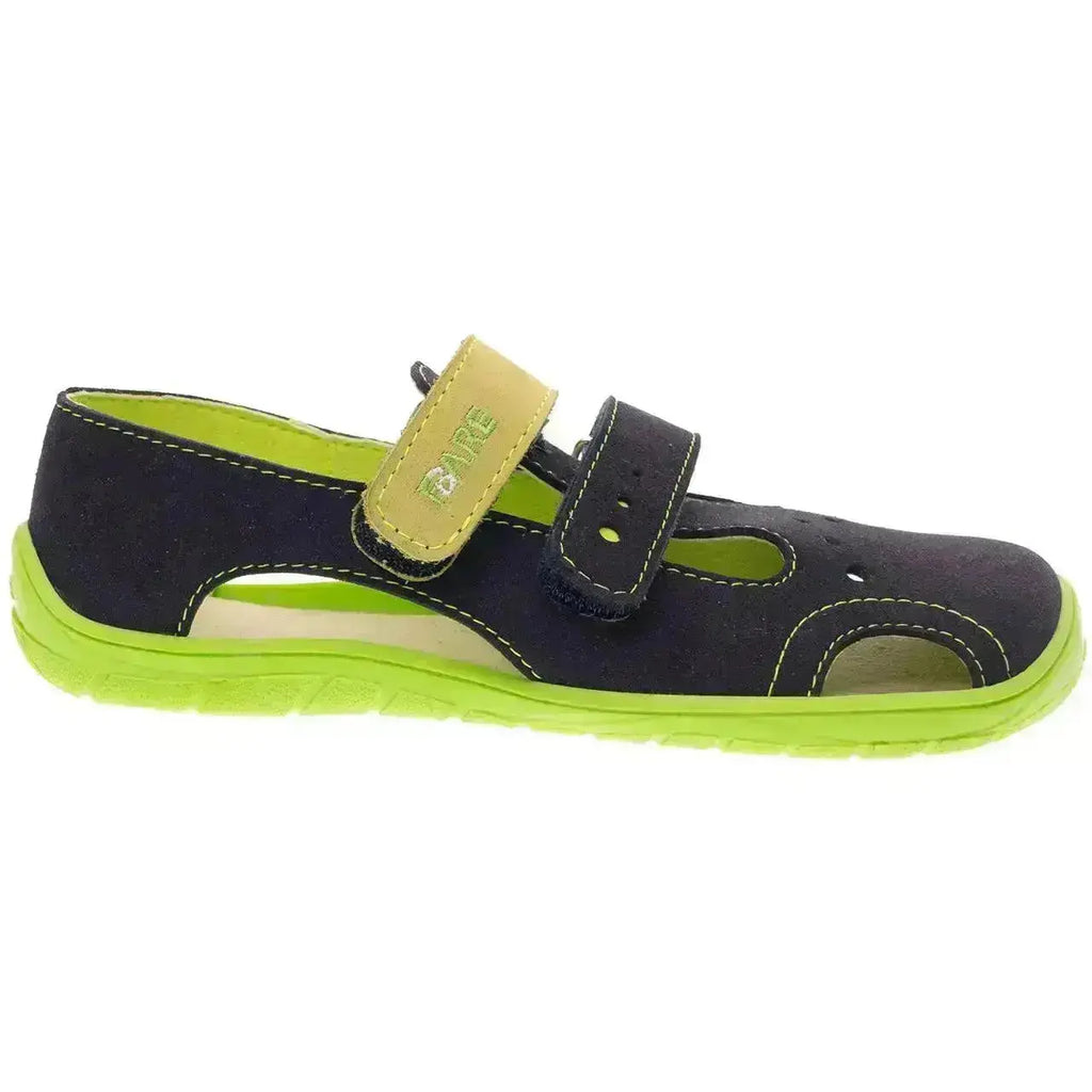 Fare Bare Kids - Summer Shoes Navy/Green A5363431 - Sandalias deportivas barefoot azul y verde infantiles