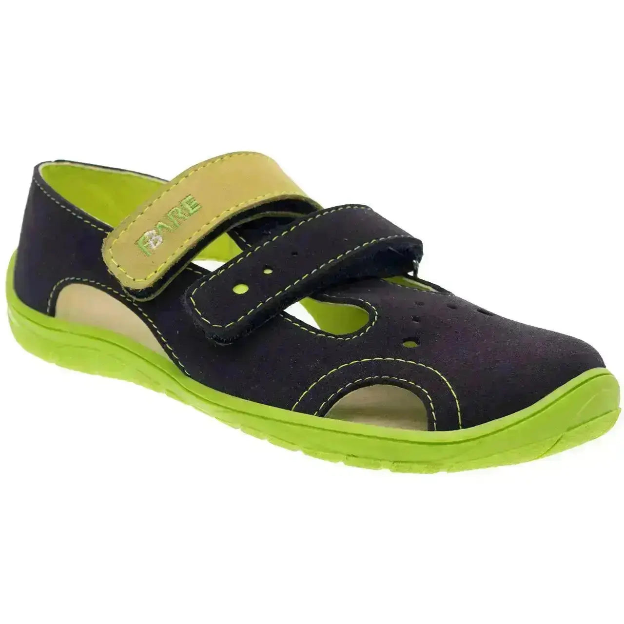 Fare Bare Kids - Summer Shoes Navy/Green A5363431 - Sandalias deportivas barefoot azul y verde infantiles