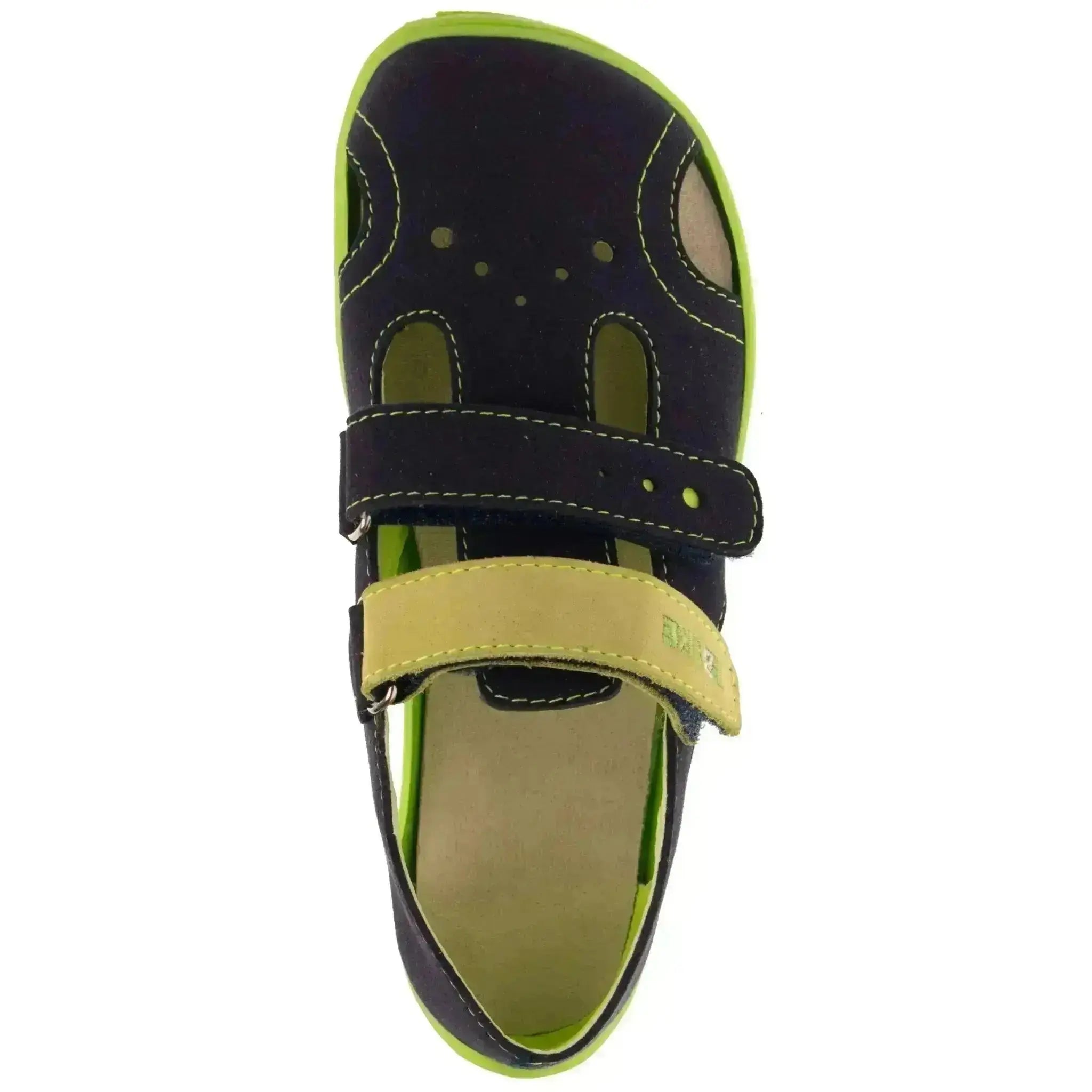 Fare Bare Kids - Summer Shoes Navy/Green A5363431 - Sandalias deportivas barefoot azul y verde infantiles