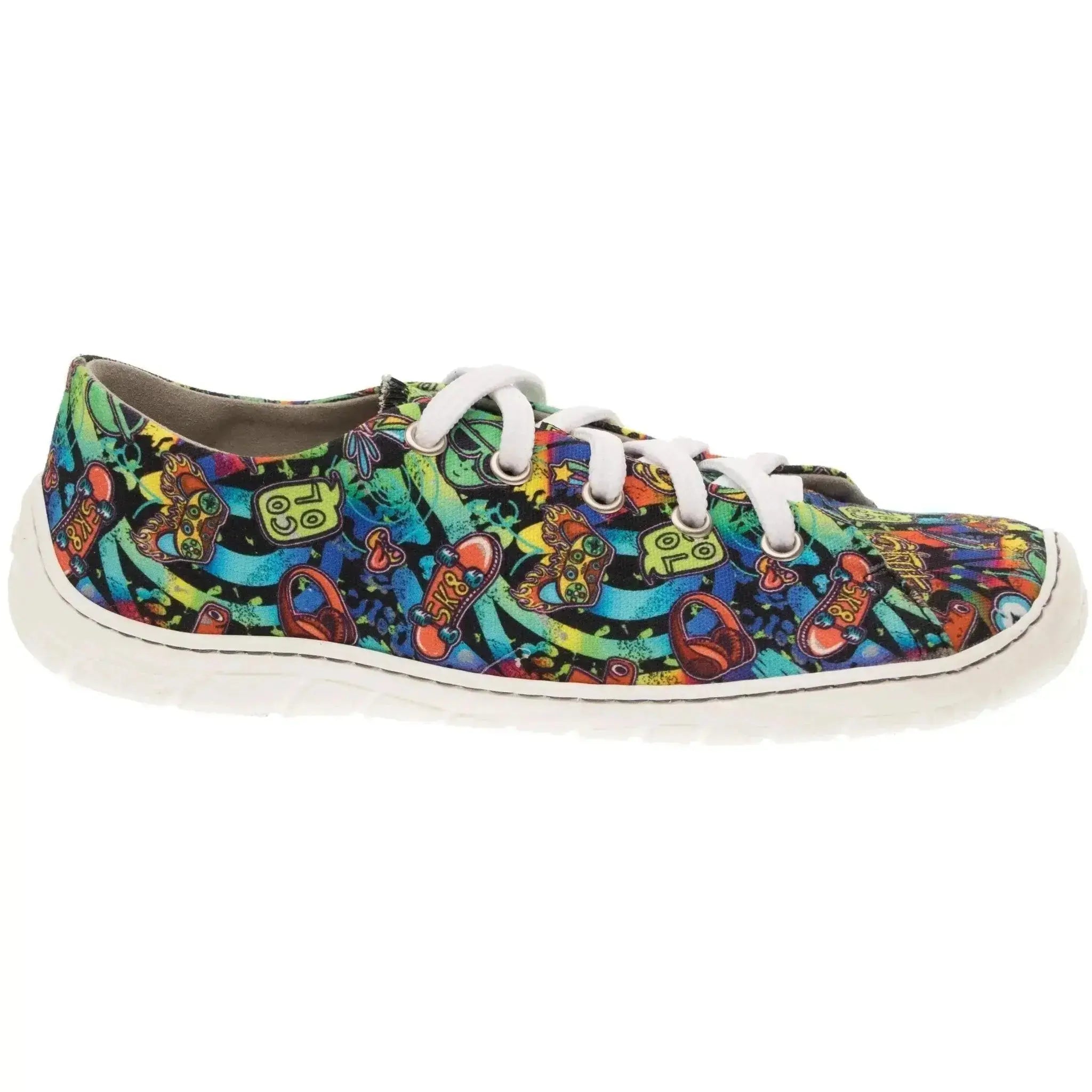 Fare Bare Sicilky Graffiti - Lonetas barefoot unisex azul marino con estampado de graffiti
