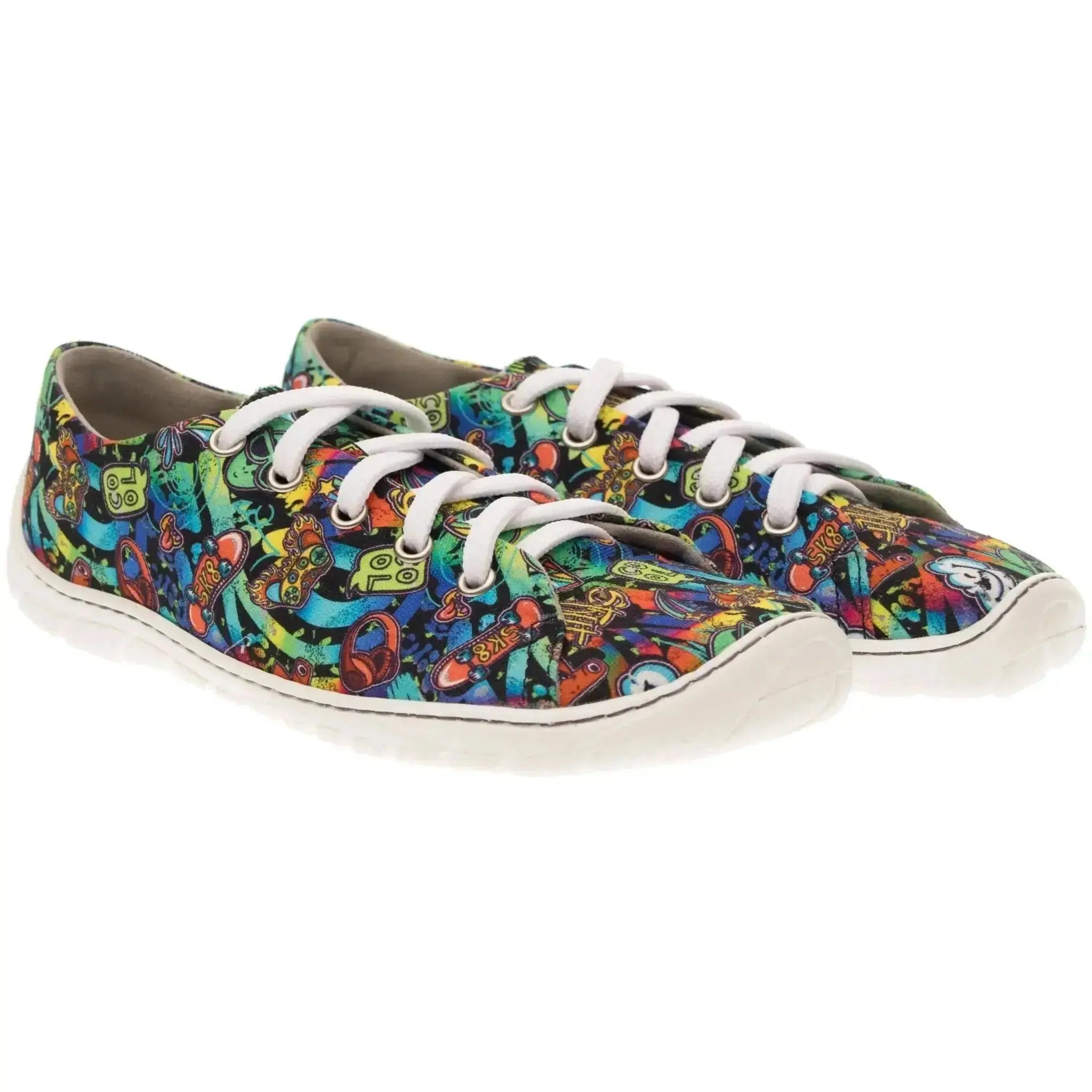 Fare Bare Sicilky Graffiti - Lonetas barefoot unisex azul marino con estampado de graffiti