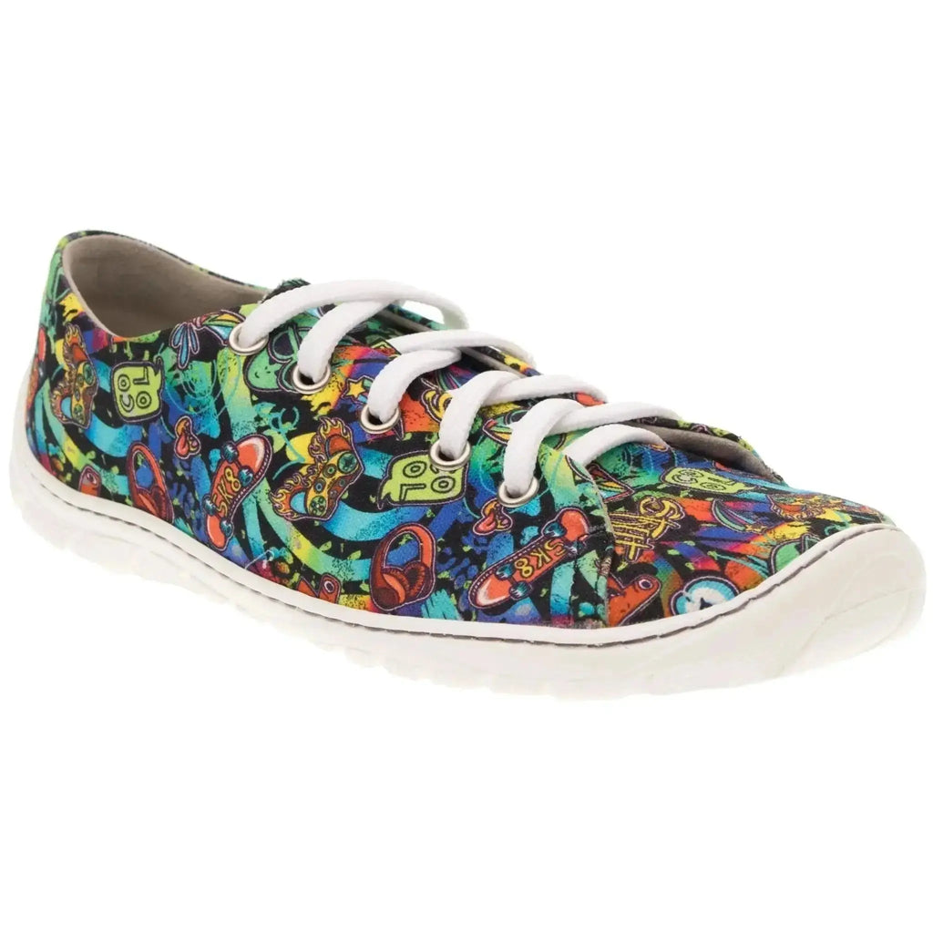 Fare Bare Sicilky Graffiti - Lonetas barefoot unisex azul marino con estampado de graffiti