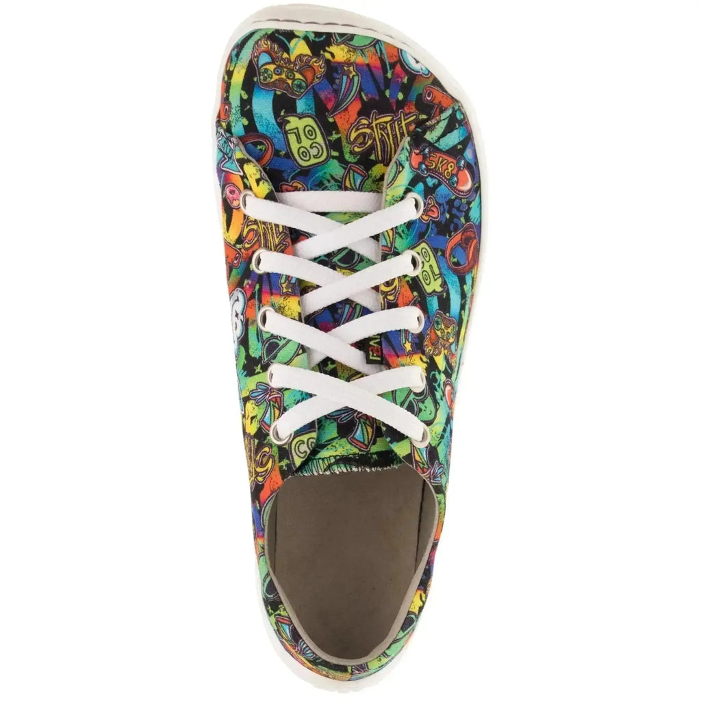 Fare Bare Sicilky Graffiti - Lonetas barefoot unisex azul marino con estampado de graffiti