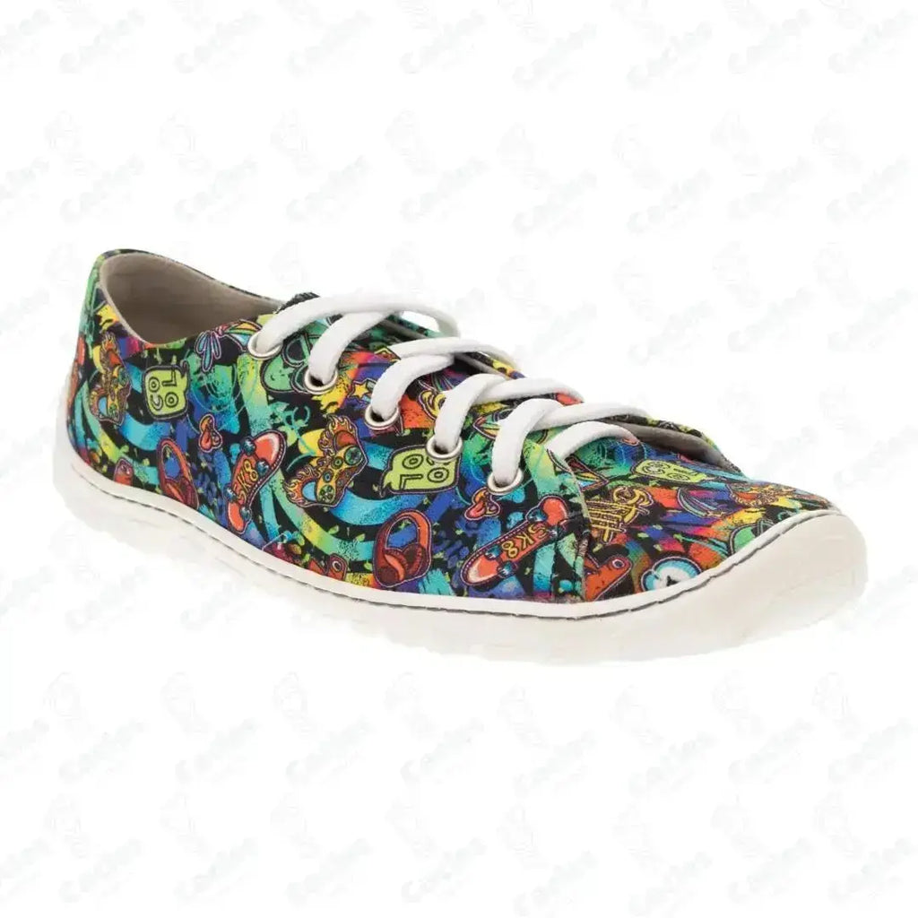Fare Bare Sicilky Graffiti - Lonetas barefoot unisex azul marino con estampado de graffiti