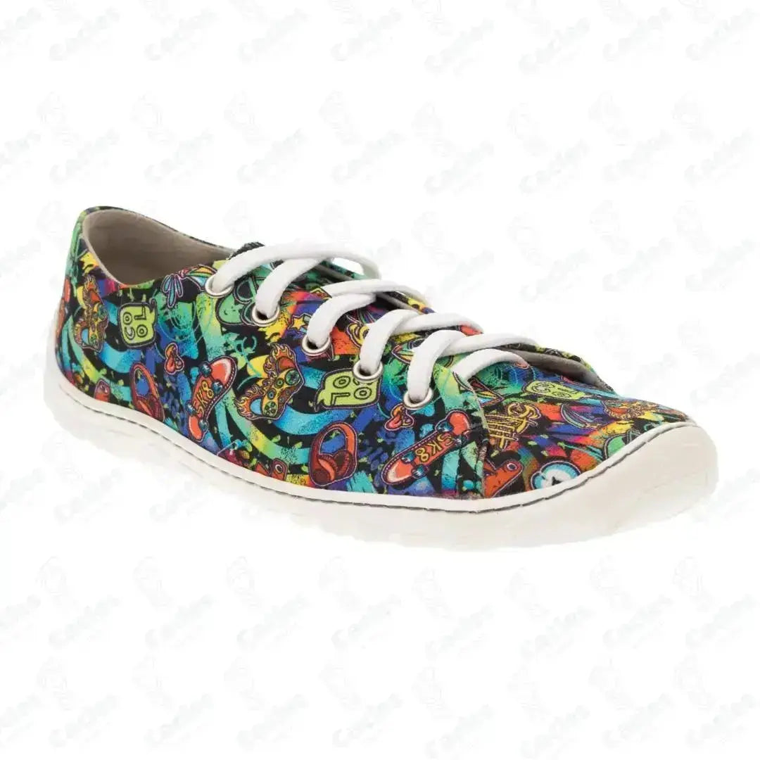 Fare Bare Sicilky Graffiti - Lonetas barefoot unisex azul marino con estampado de graffiti