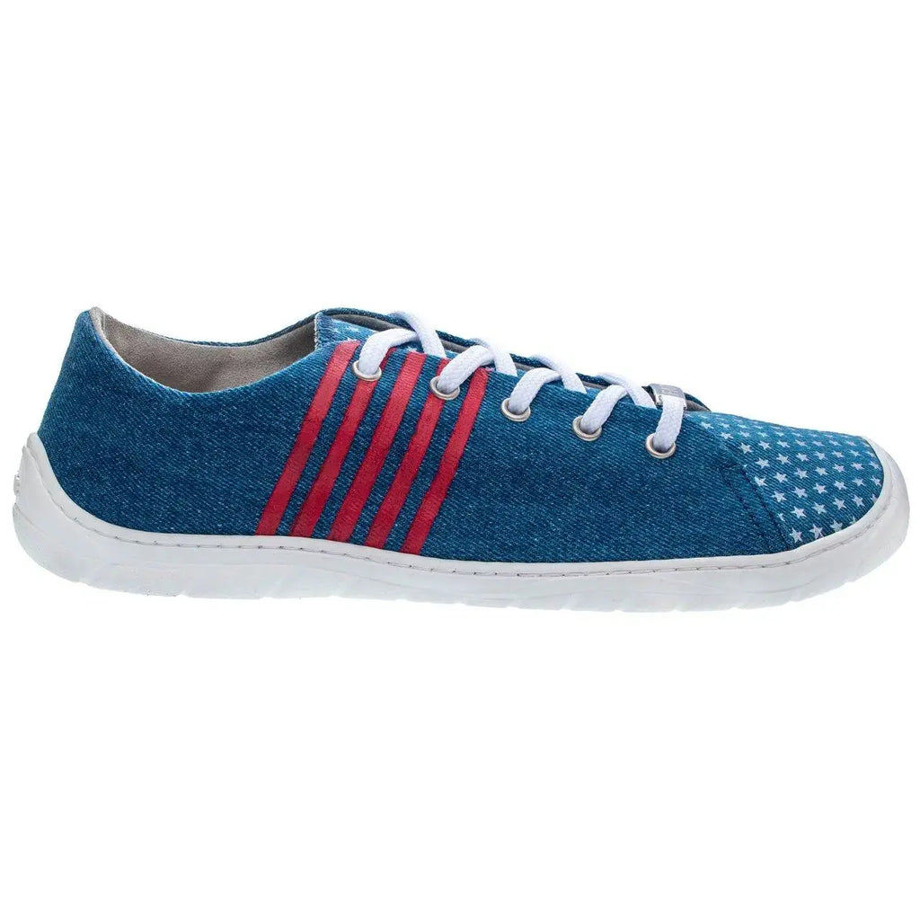 Fare Bare Sicilky Stripes & Stars - Lonetas barefoot unisex con estampado de rayas y estrellas
