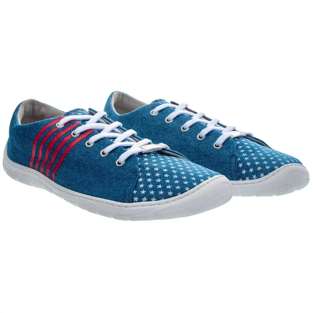 Fare Bare Sicilky Stripes & Stars - Lonetas barefoot unisex con estampado de rayas y estrellas