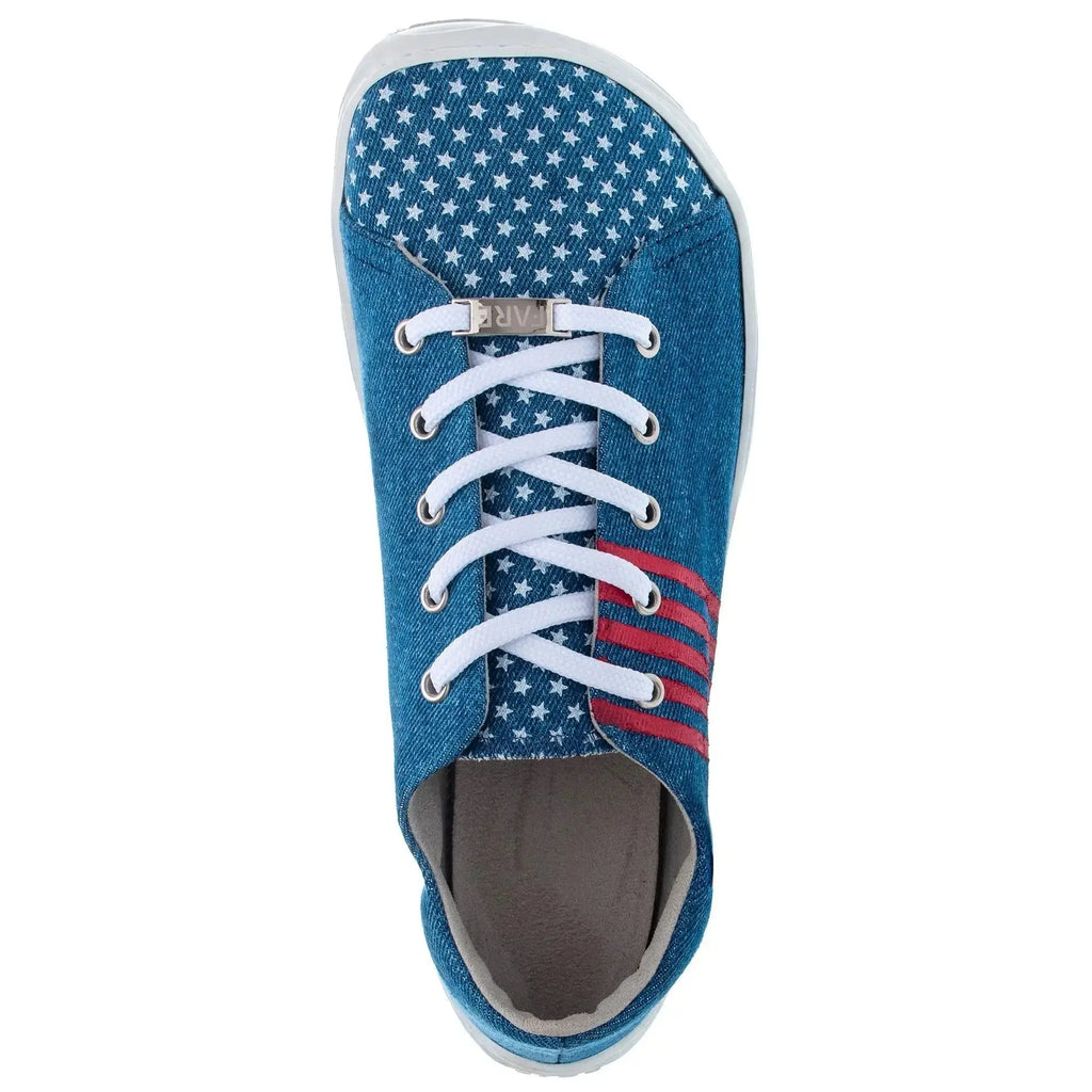 Fare Bare Sicilky Stripes & Stars - Lonetas barefoot unisex con estampado de rayas y estrellas