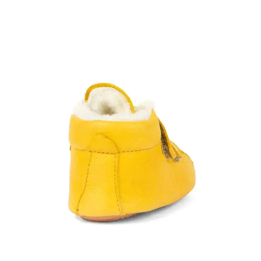 Froddo Prewalkers - Dark Yellow - Botitas respetuosas de primeros pasos amarillas con borreguito