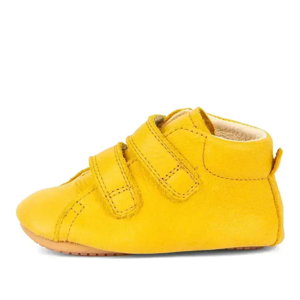 Froddo Prewalkers - Dark Yellow - Botitas respetuosas de primeros pasos amarillas con borreguito