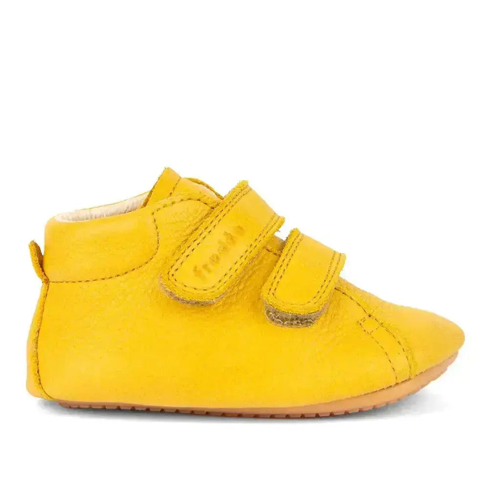 Froddo Prewalkers - Dark Yellow - Botitas respetuosas de primeros pasos amarillas con borreguito