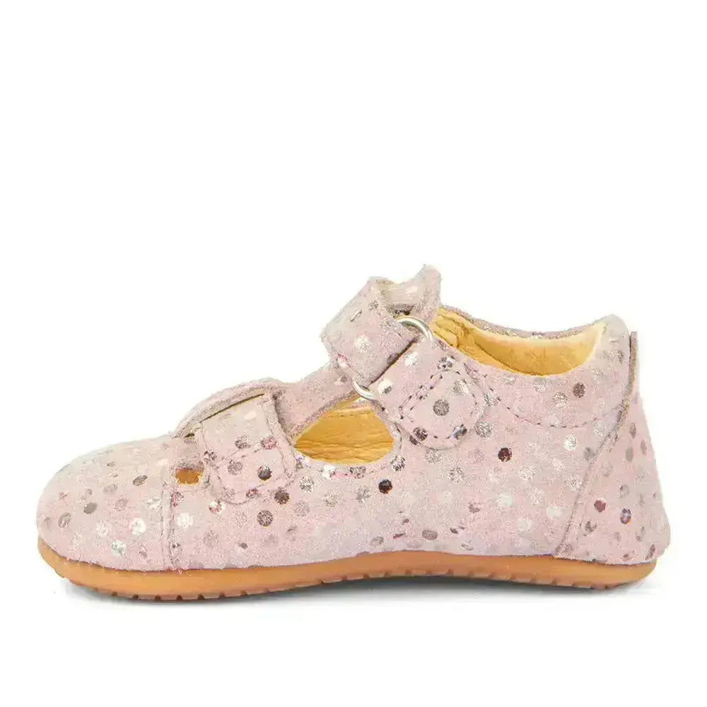 Froddo Prewalkers - Sandalias respetuosas para primeros pasos Rosa Topos