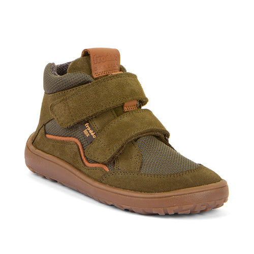 Froddo Barefoot Tex Autumn Olive - Botines barefoot otoñales resistentes al agua verde oliva