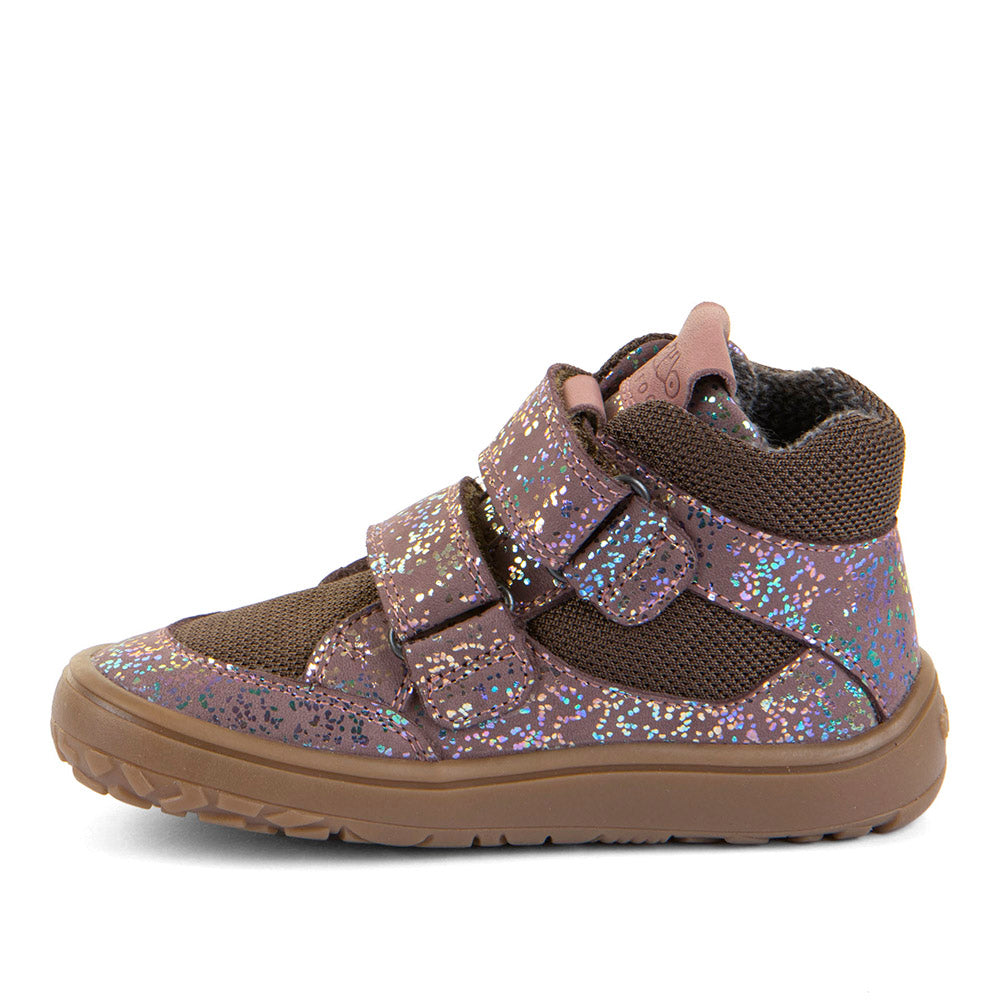 Froddo Barefoot Tex Autumn Pink Shine - Botines barefoot otoñales resistentes al agua rosas con brilli-brilli