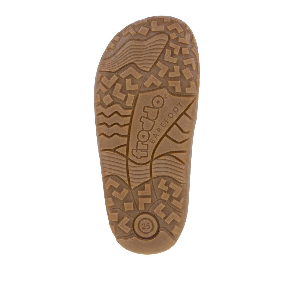 Froddo Barefoot Tex Autumn Beige+- Botines barefoot otoñales resistentes al agua marrones con estampado animal