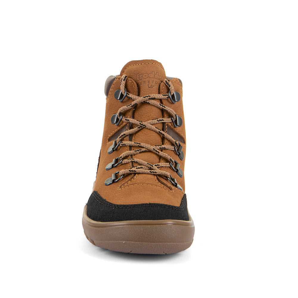 Froddo Barefoot Up Trail Tex Cognac - Botines barefoot repelentes al agua para mujer