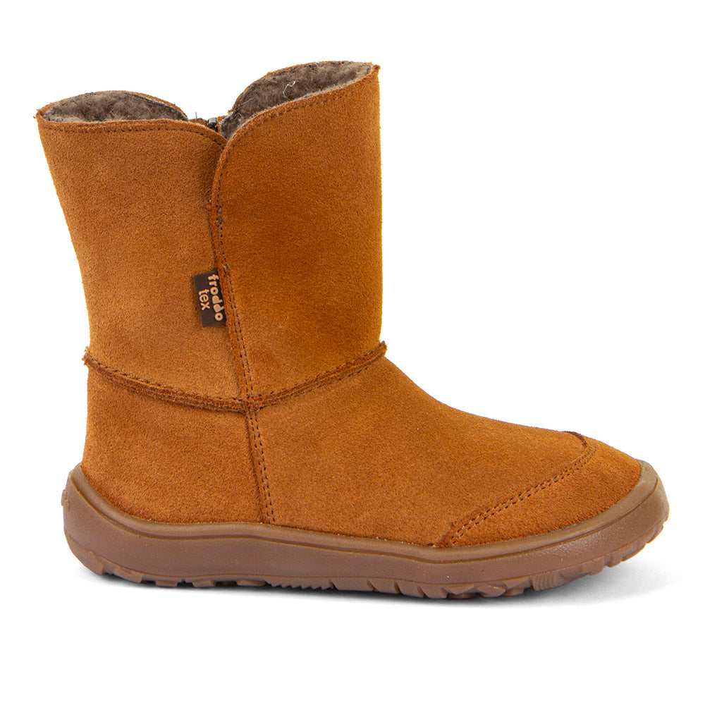Froddo Barefoot Tex Suede Cognac - Botas australianas barefoot para mujer marrones