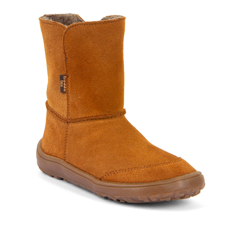 Froddo Barefoot Tex Suede Cognac - Botas australianas barefoot para mujer marrones