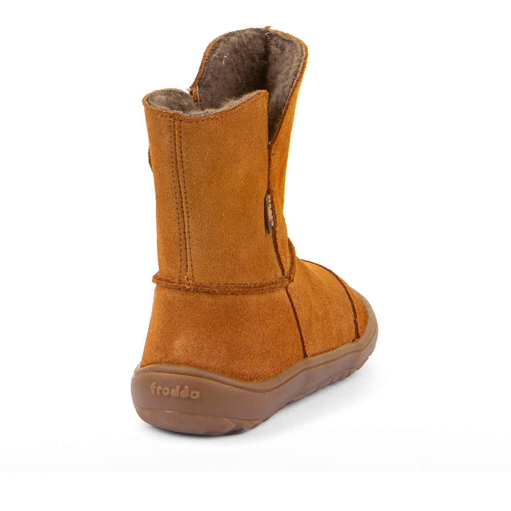 Froddo Barefoot Tex Suede Cognac - Botas australianas barefoot para mujer marrones