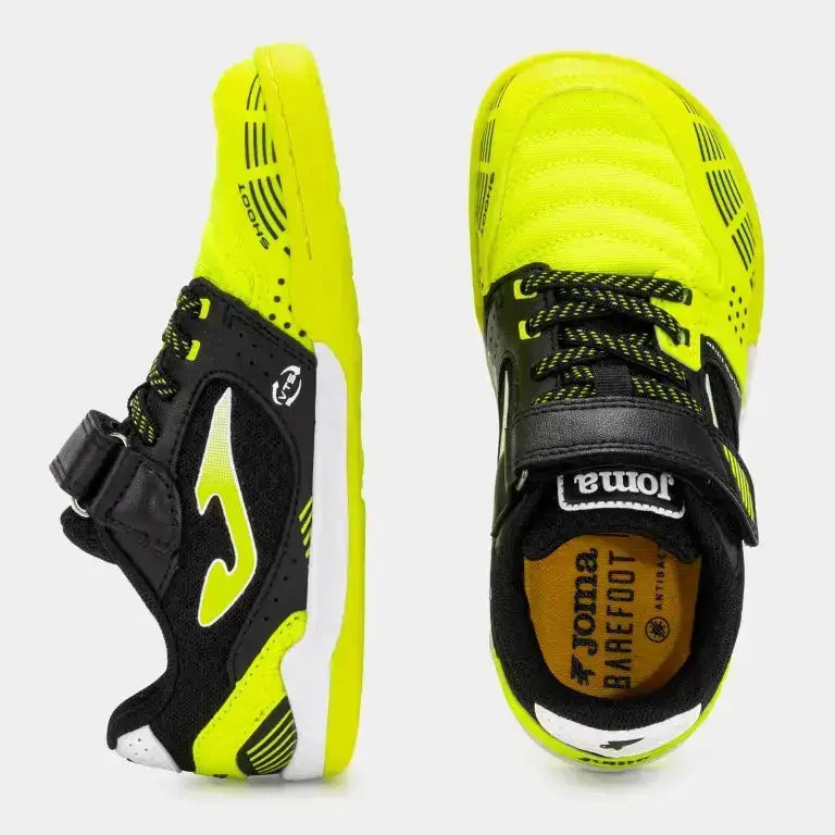 JOMA - Sala Max Kids Barefoot 2609 Jaune Fluo Indoor - Chaussures barefoot pour football en salle