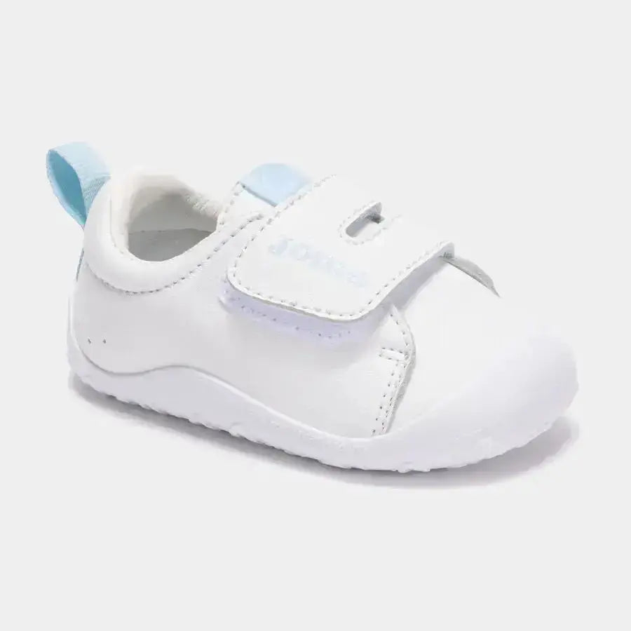 Joma - Teddy Bébé Blanc & Bleu - Chaussures respectueuses Premiers Pas