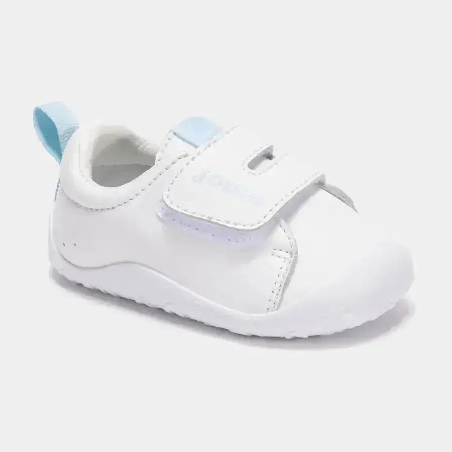 Joma - Teddy Bébé Blanc & Bleu - Chaussures respectueuses Premiers Pas