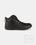 Kilpi Bare Leather High-U Black - Botas barefoot impermeables unisex para senderismo