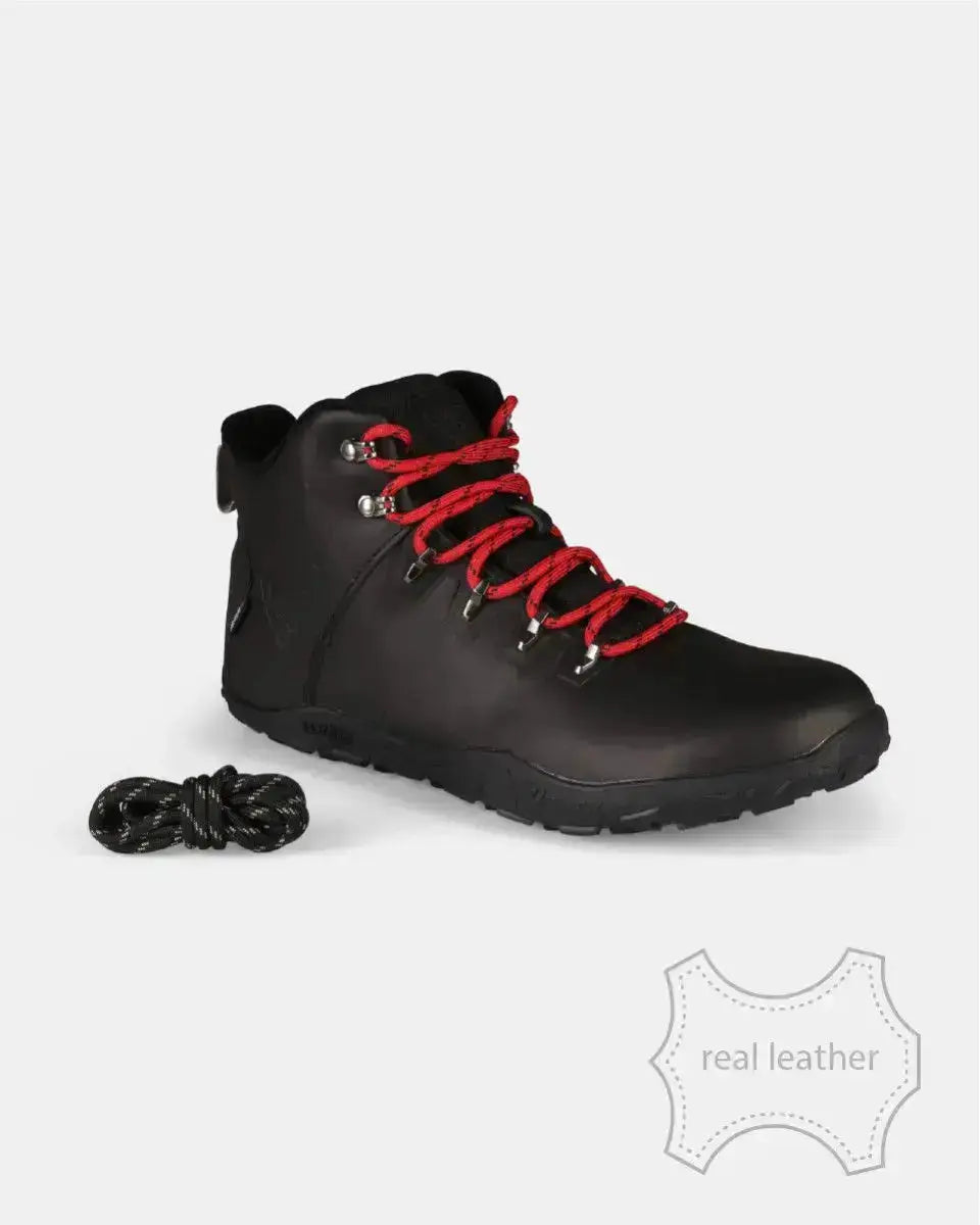 Kilpi Bare Leather High-U Black - Botas barefoot impermeables unisex para senderismo