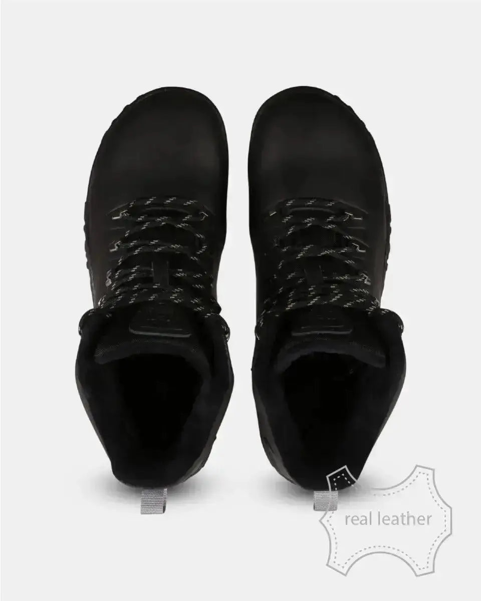 Kilpi Bare Leather High-U Black - Botas barefoot impermeables unisex para senderismo