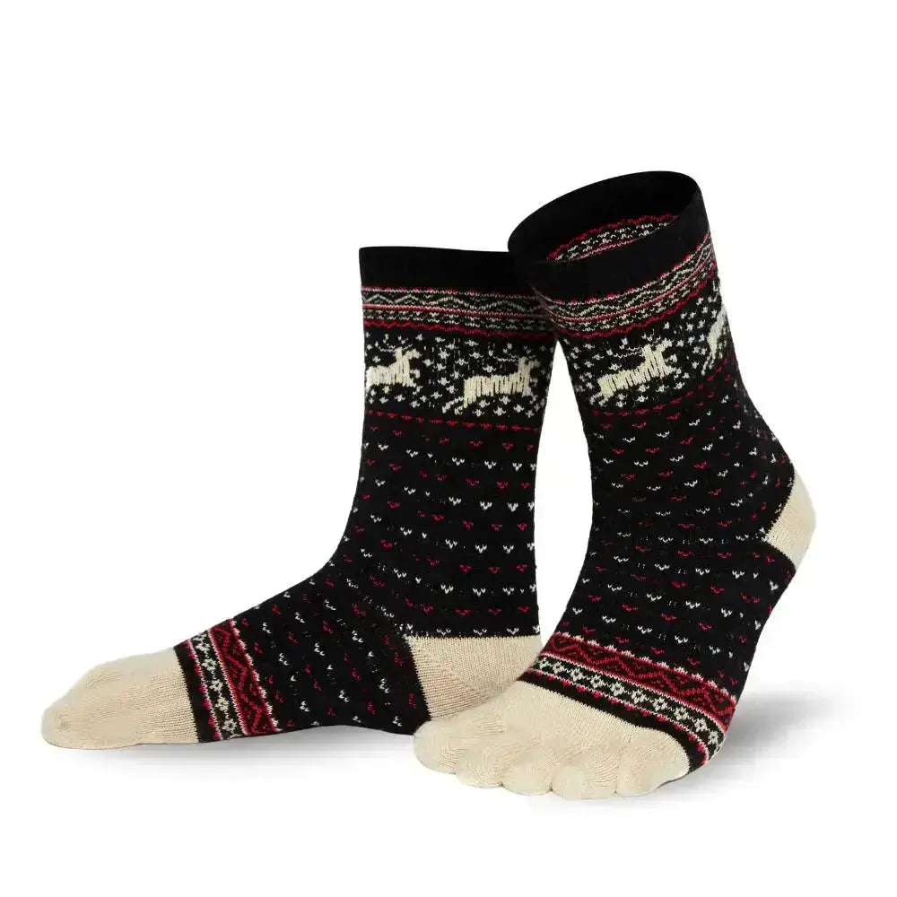 Knitido - Hossa noir / beige - Chaussettes Nordiques Barefoot Mi-mollet
