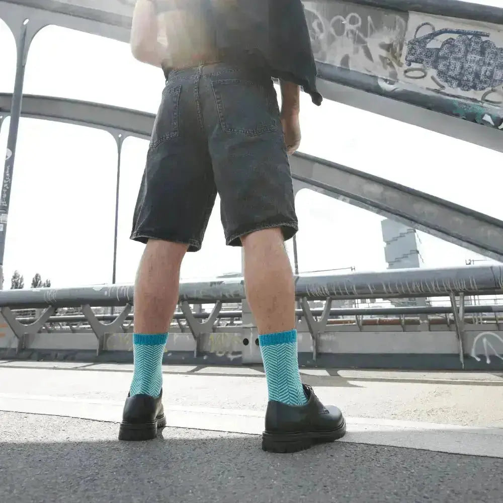 Knitido - Sill türkis / hellgrün - Calcetines Barefoot de dedos Media Caña Nórdicos para Adultos