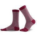 Knitido - Sill weinrot / hellgrau - Calcetines Barefoot de dedos Media Caña Nórdicos para Adultos