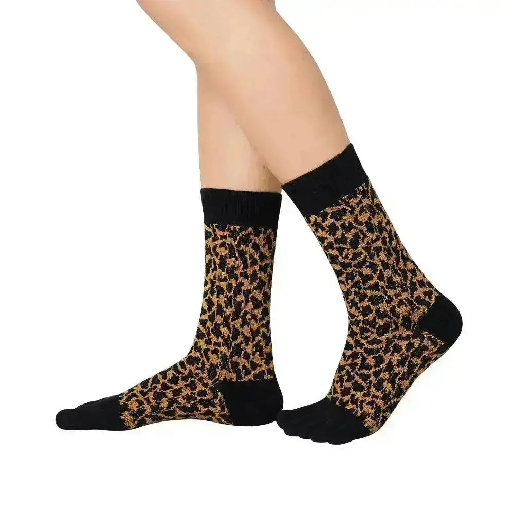 Knitido Trailer Garden Leopard - Calcetines de Dedos Barefoot leopardo para adultos
