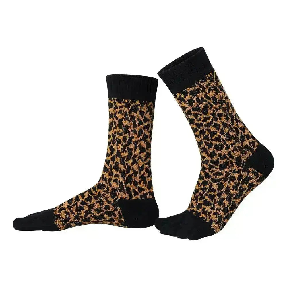 Knitido Trailer Garden Leopard - Calcetines de Dedos Barefoot leopardo para adultos