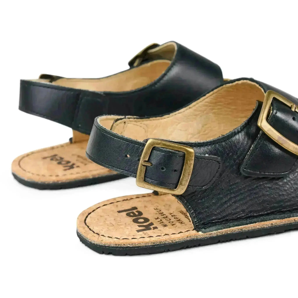 Koel - Ada Black - sandales barefoot triple boucle