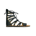 Koel Arina Napa Black - sandalias barefoot romanas de cordones negras para mujer