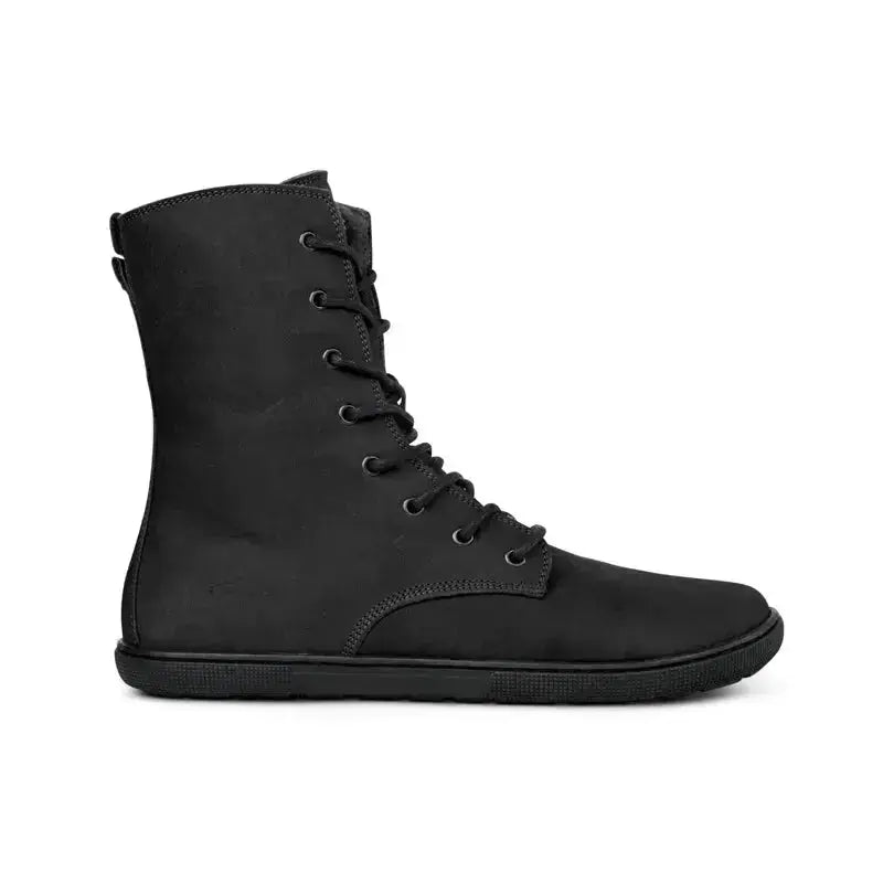 Koel - Faro Lambswool Black - Botas barefoot calientes unisex negras