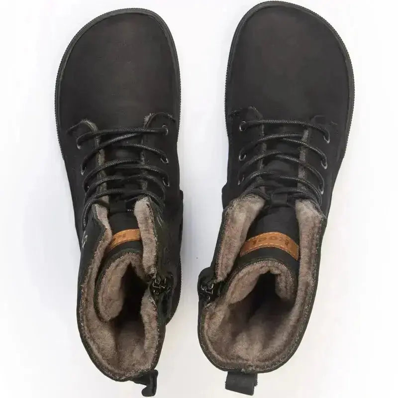 Koel - Faro Lambswool Black - Botas barefoot calientes unisex negras
