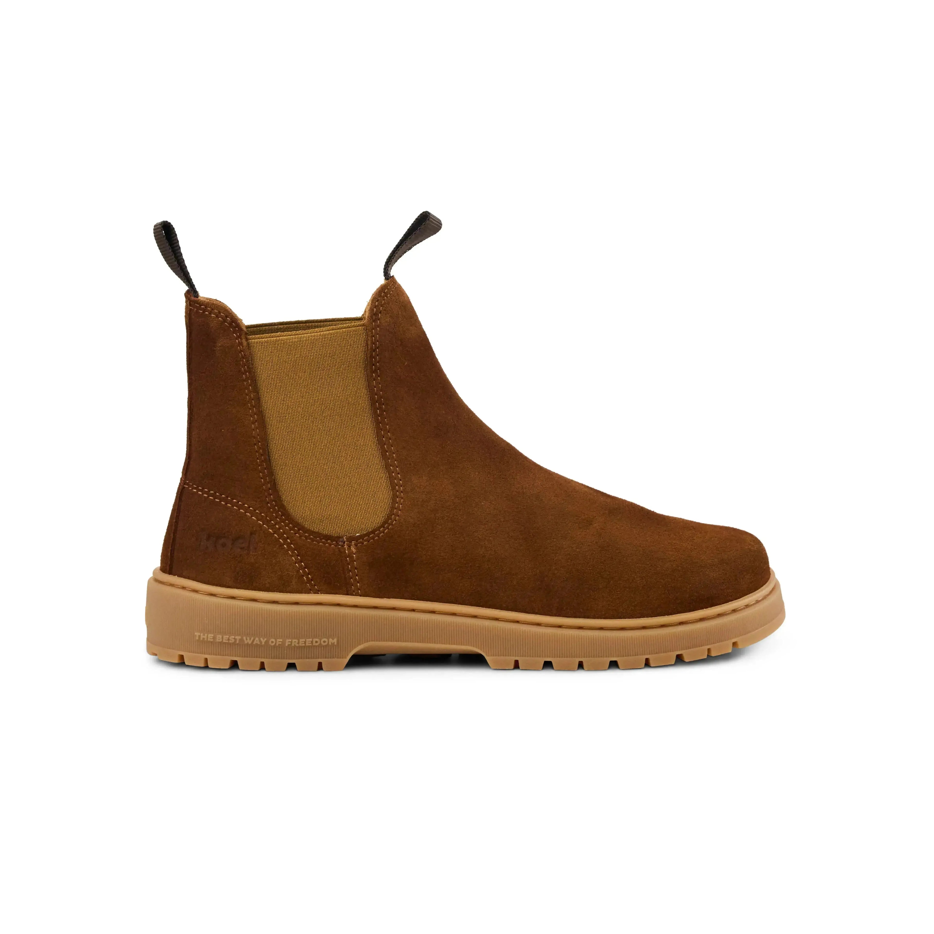 Koel Gavien Suede Cognac - Botines chelsea barefoot de mujer marrones