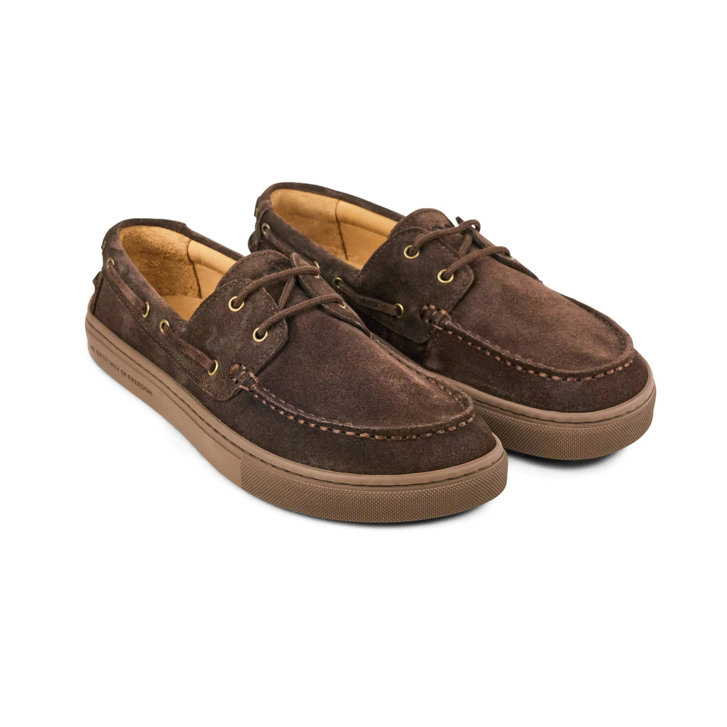 Koel Hivera Suede Brown - Náuticos Barefoot de mujer marrones
