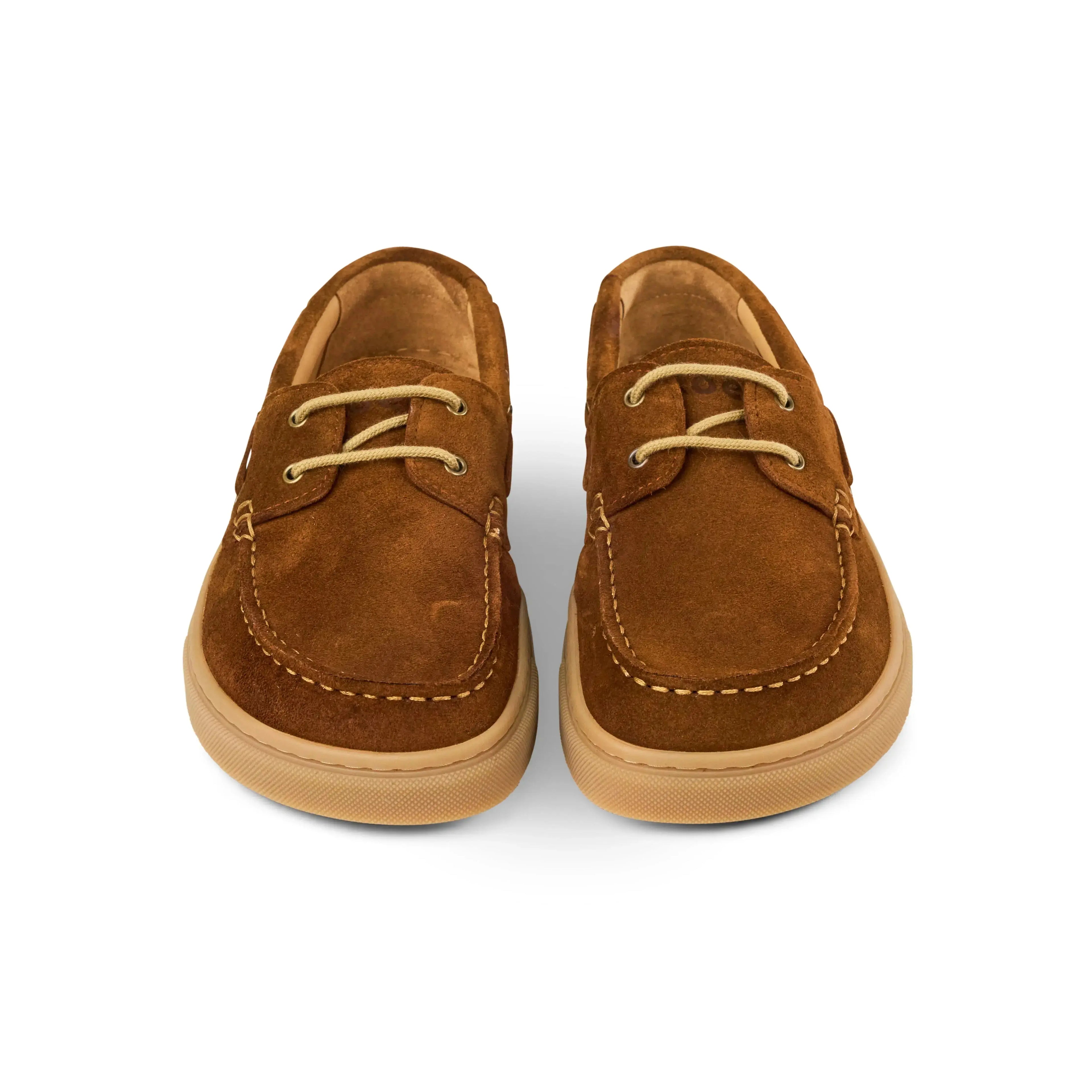 Koel Hivera Suede Cognac - Náuticos Barefoot de mujer marrones