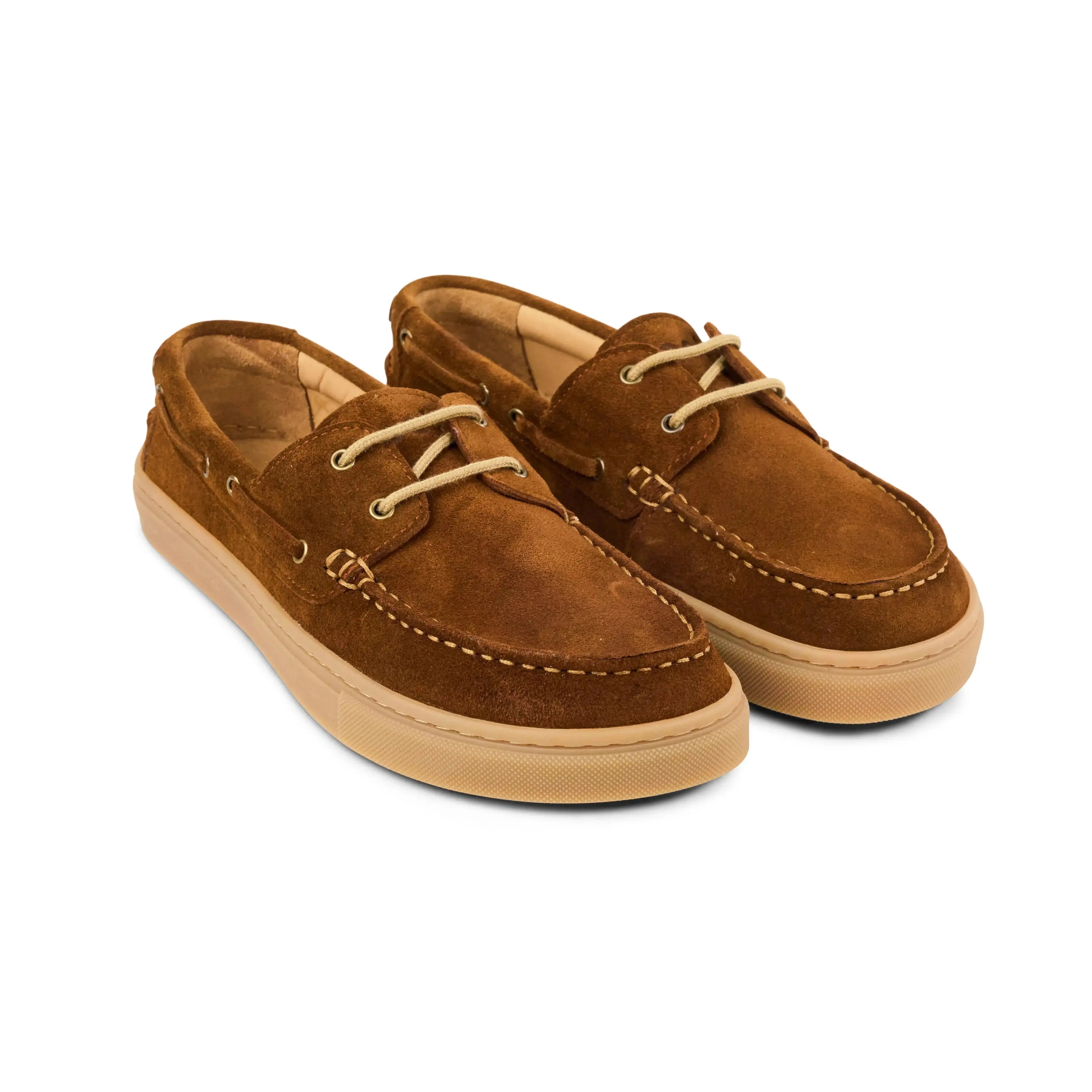 Koel Hivera Suede Cognac - Náuticos Barefoot de mujer marrones