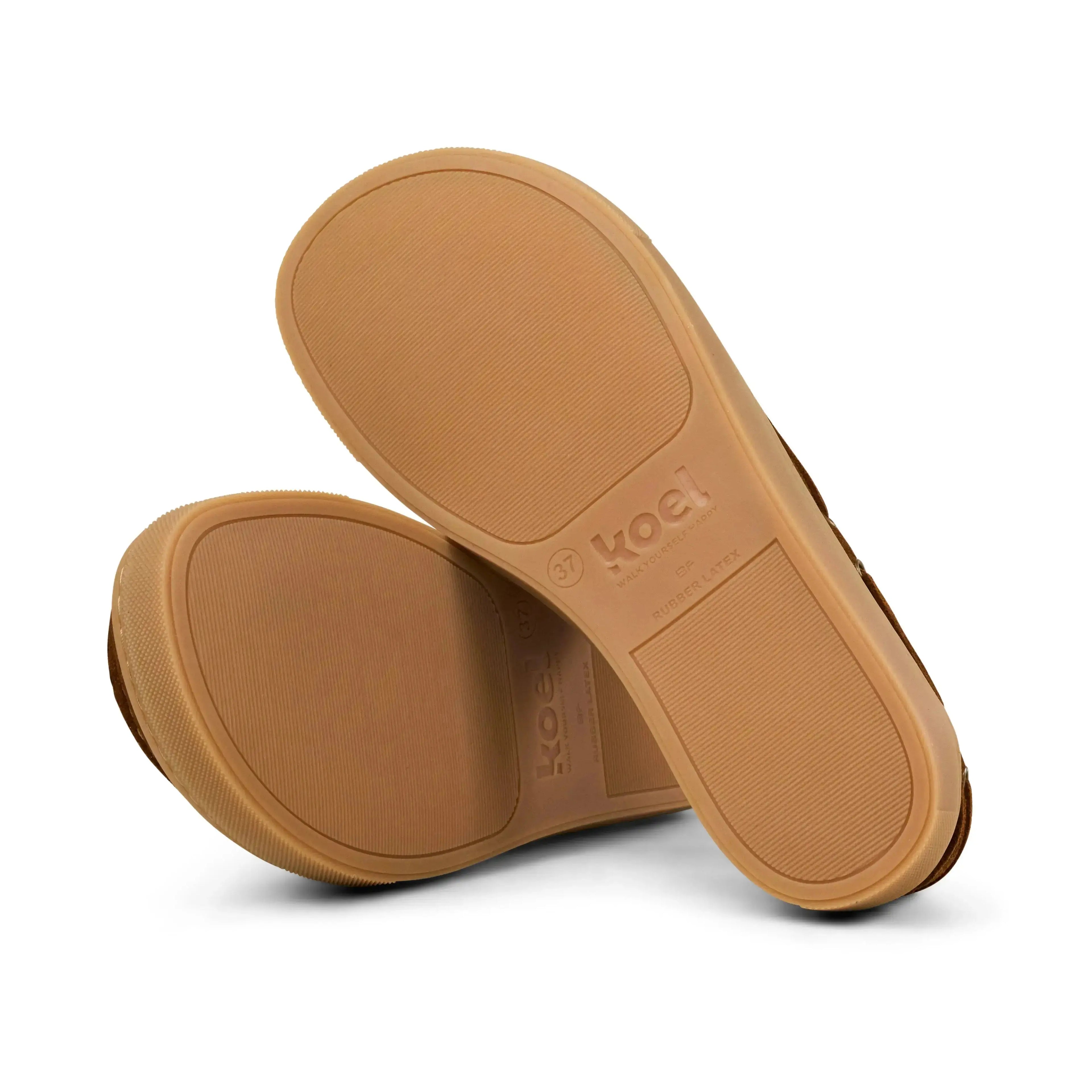 Koel Hivera Suede Cognac - Náuticos Barefoot de mujer marrones