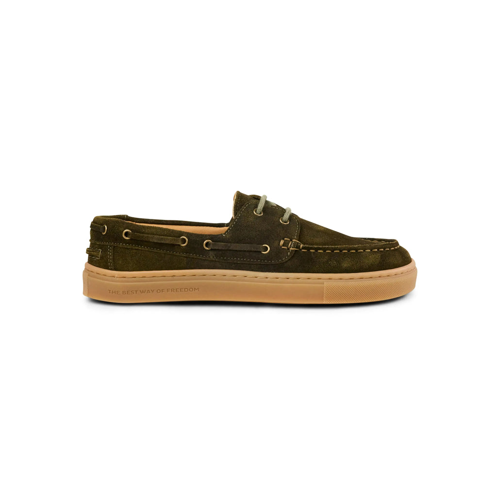 Koel Hivera Suede Khaki - Náuticos barefoot de mujer verdes