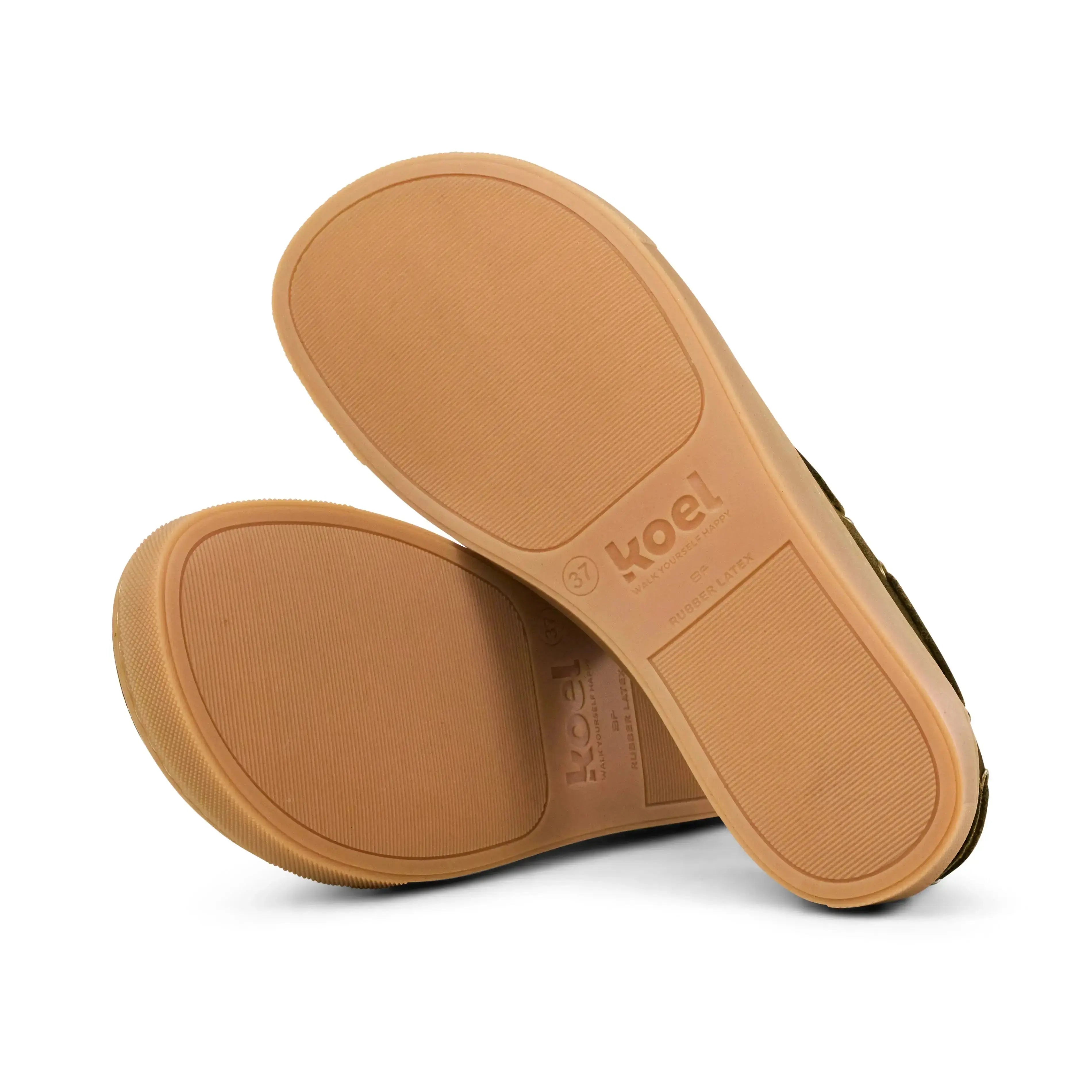 Koel Hivera Suede Khaki - Náuticos barefoot de mujer verdes