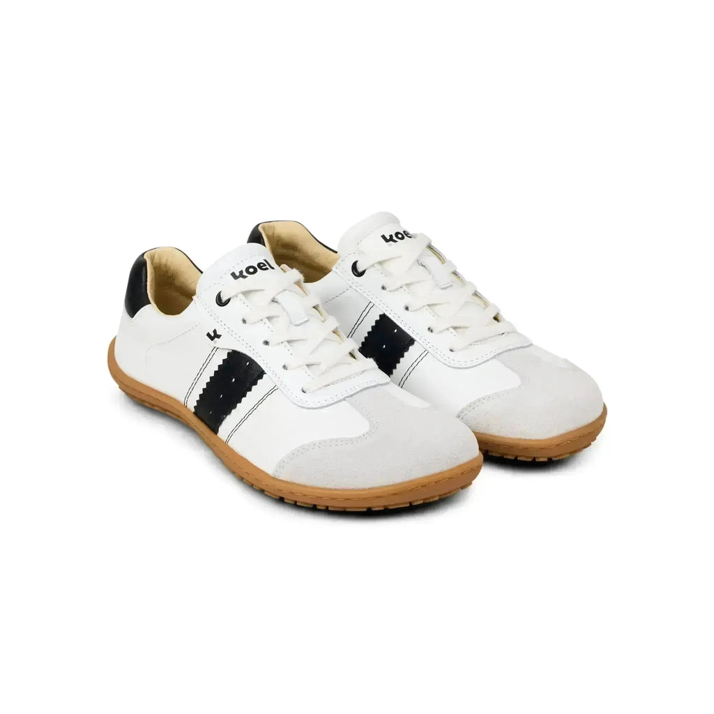 Koel - ILA Napa Suede 3.0 Off White/Black - Zapatillas Barefoot Retro de Piel para mujer blancas