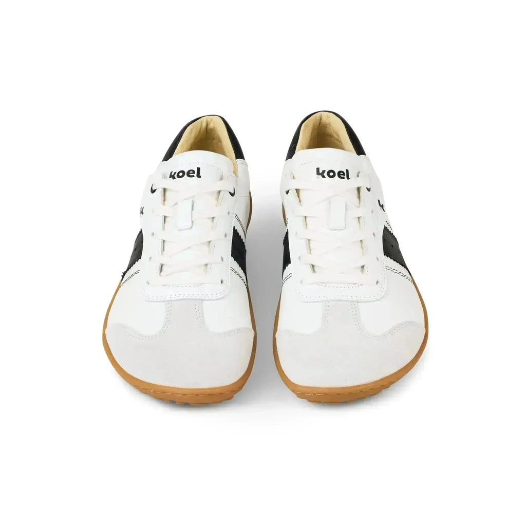 Koel - ILA Napa Suede 3.0 Off White/Black - Zapatillas Barefoot Retro de Piel para mujer blancas
